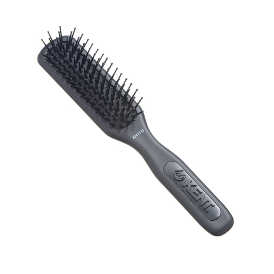 Kent Brushes AirHedz Pro Narrow Phine Pin De-Tangle Cushion Brush Blac
